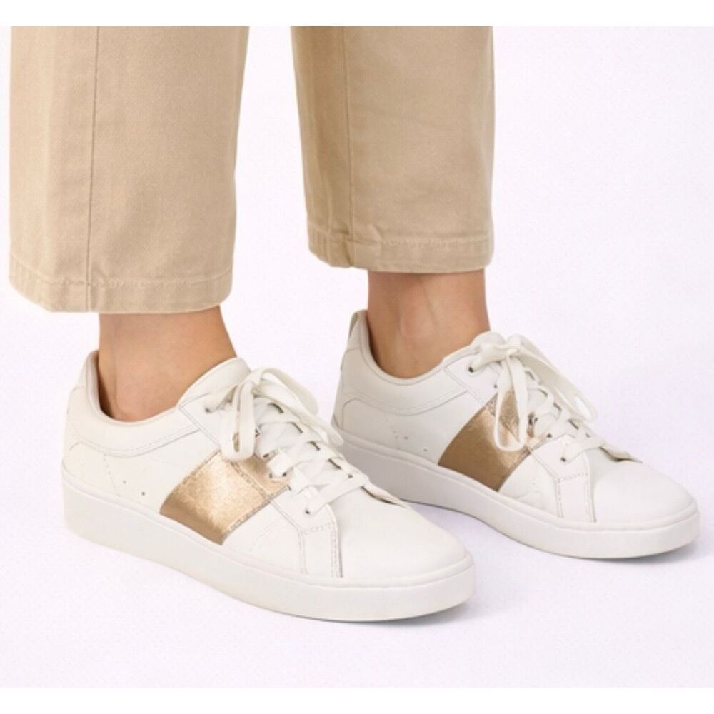 Boden White and Gold Stripe leather sneaker size 37/6